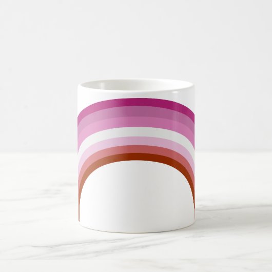 Lesbischer Pride Pink Rainbow Flag Monogram Kaffeetasse (Mittel)