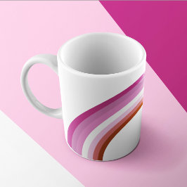 Lesbischer Pride Pink Rainbow Flag Monogram Kaffeetasse