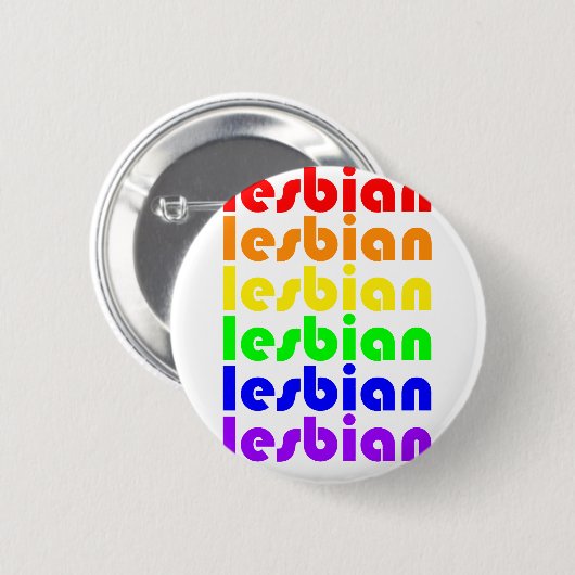 Lesbischer Regenbogen Button (Vorne & Hinten)