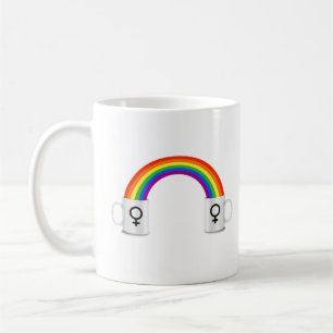 Lesbischer Regenbogen-Kaffee-Date Kaffeetasse