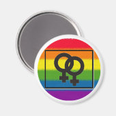 lesbischer Regenbogenmagnet Magnet (Vorderseite/Rückseite)