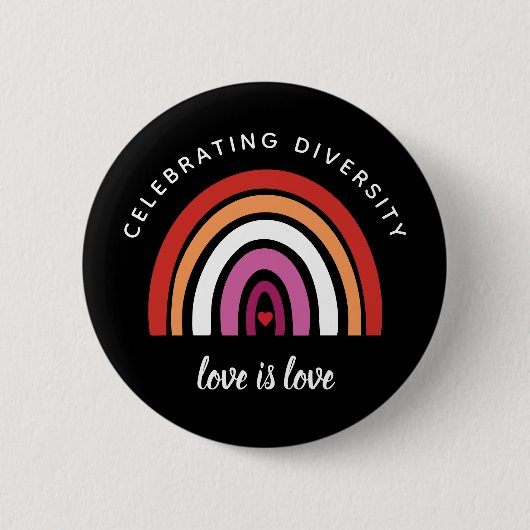 Lesbischer Stolz feiern Diversity Liebe ist Liebe Button (Vorderseite)