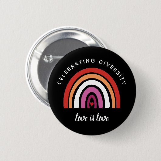 Lesbischer Stolz feiern Diversity Liebe ist Liebe Button (Vorne & Hinten)