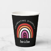 Lesbischer Stolz feiern Diversity Liebe ist Liebe Pappbecher (Vorderseite)