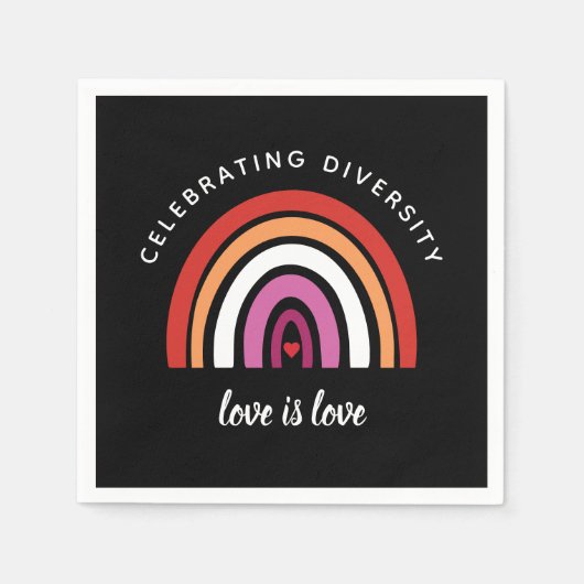 Lesbischer Stolz feiern Diversity Liebe ist Liebe Serviette (Vorderseite)