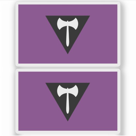 Lesbischer Stolz-Flag Lila Ax Aufkleber (Vorderseite)