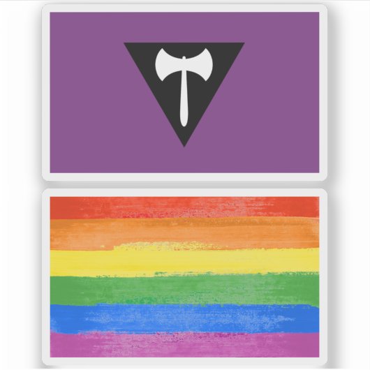 Lesbischer Stolz-Flag Lila Ax Aufkleber (Vorderseite)