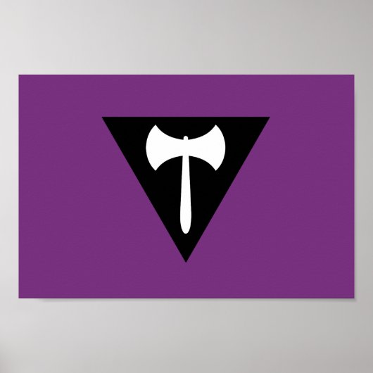 Lesbischer Stolz-Flag Lila Ax Poster (Vorne)