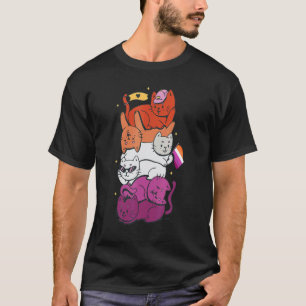 Lesbischer Stolz Katze LGBT Schwule Flagge Süße Sa T-Shirt