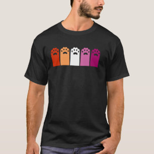 Lesbischer Stolz Katzenpfotenabdrücke Süßes LGBTQ T-Shirt