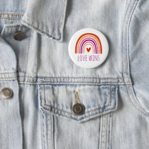 Lesbischer Stolz Love Wins LGBT Regenbogen Button