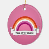 Lesbischer Stolz Regenbogenschmuck Keramik Ornament (Links)
