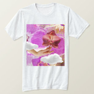 Lesbischer Stolz Rosa Orchidee Ästhetik Sapphisch  T-Shirt