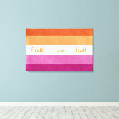 Lesbischer Stolz und Support Flag Farben Leinwand (Insitu (Holzboden))