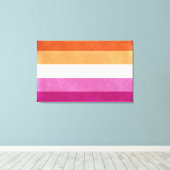 Lesbischer Stolz und Support Flag Farben Leinwand (Insitu (Holzboden))