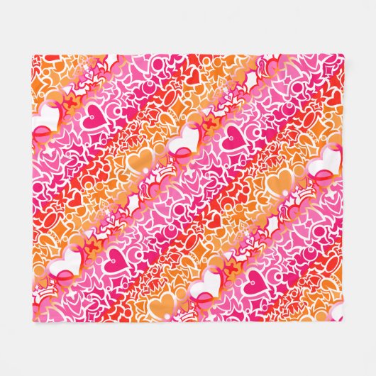Lesbischer Sunset Pride Squiggle Fleecedecke (Vorderseite (Horizontal))
