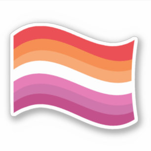 Lesbischer Sunset Pride Wellenflagge Aufkleber