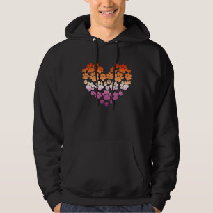 Lesbischer Valentinstag LGBT Dezent Süße Hundepfot Hoodie