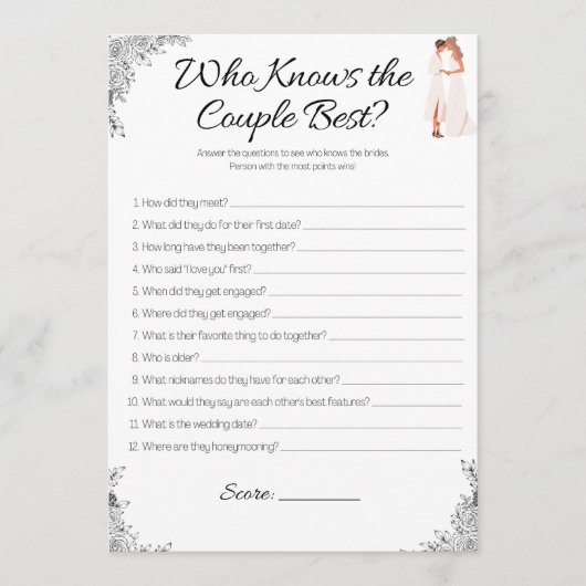 Lesbisches Brautparty Game, das das Paar kennt Einladung (Vorderseite)