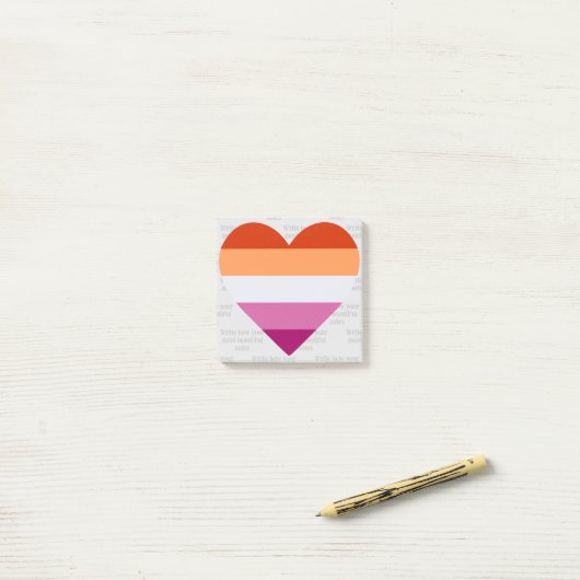 Lesbisches Flaggenherz Post-it Klebezettel (Auf Schreibtisch)