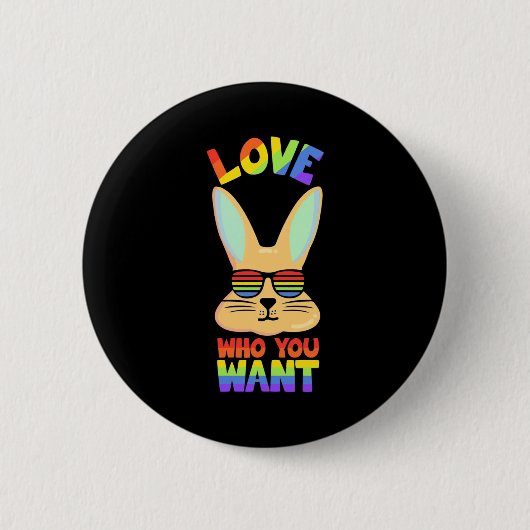 Lesbisches LGBT-Kaninchen Button (Vorderseite)