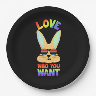 Lesbisches LGBT-Kaninchen Pappteller