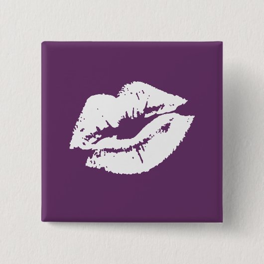 LESBISCHES LIPPENsymbol-WEISS Button (Vorderseite)