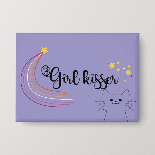 Lesbisches Mädchen-Kisser-Button Button (Vorderseite)