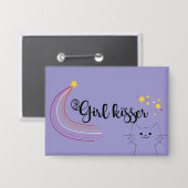 Lesbisches Mädchen-Kisser-Button Button (Vorderseite/Rückseite)