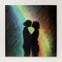 Lesbisches Paar in Rainbow