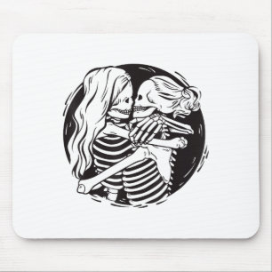 Lesbisches Paar Lgbtq Pride Skelette küssen Valen Mousepad