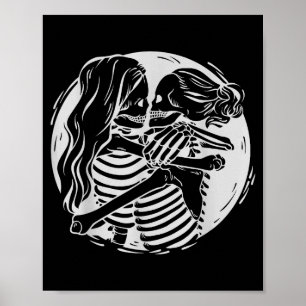 Lesbisches Paar Lgbtq Pride Skelette küssen Valen Poster