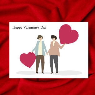 Lesbisches Paar Romantischer Valentinstag Süß Cust Karte