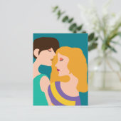 Lesbisches Paar Schöne Frauen in der Liebe Zeichne Postkarte (Stehend Vorderseite)