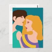 Lesbisches Paar Schöne Frauen in der Liebe Zeichne Postkarte (Vorne/Hinten)