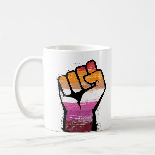 Lesbisches Protest-Faust Kaffeetasse (Links)