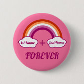 Lesbisches Stolz-Design /ein paar Button (Vorderseite)