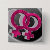 Lesbisches Symbol-Schwarzes Button (Vorderseite)