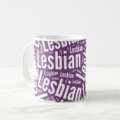 LESBISCHES WORT-MUSTER-WEISS - .PNG KAFFEETASSE (Vorderseite Links)