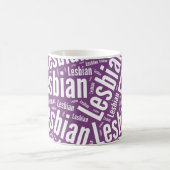 LESBISCHES WORT-MUSTER-WEISS - .PNG KAFFEETASSE (Mittel)
