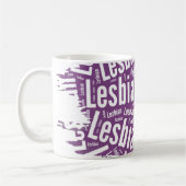 LESBISCHES WORT-MUSTER-WEISS - .PNG KAFFEETASSE (Links)