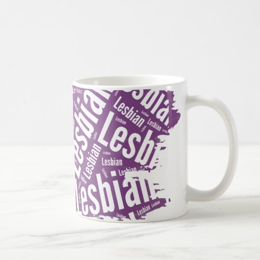 LESBISCHES WORT-MUSTER-WEISS - .PNG KAFFEETASSE (Rechts)