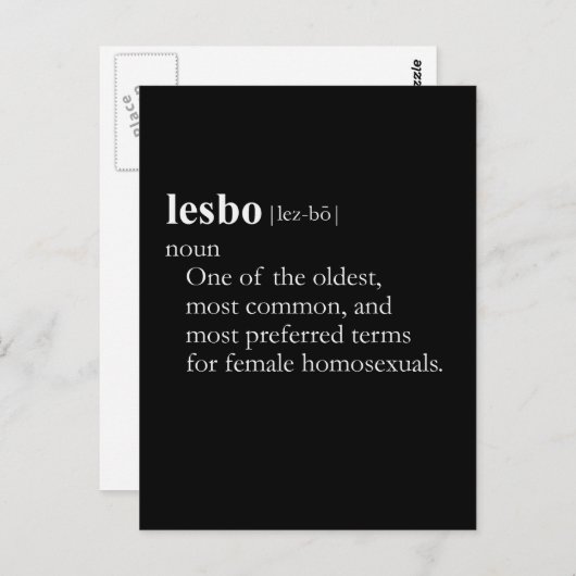 LESBO (Begriffsbestimmung) Postkarte (Vorne/Hinten)