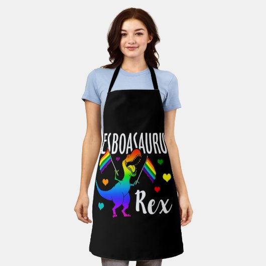 Lesboasaurus Rex Lesbian Dinosaur Pride LGBT Schürze (Getragen)