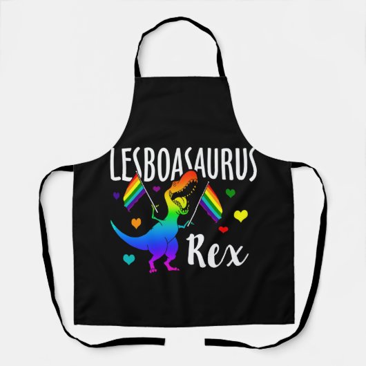 Lesboasaurus Rex Lesbian Dinosaur Pride LGBT Schürze (Vorderseite)