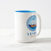 Lesbos, Griechenland, griechisches Schiffsdesign Zweifarbige Tasse (VorderseiteRechts)