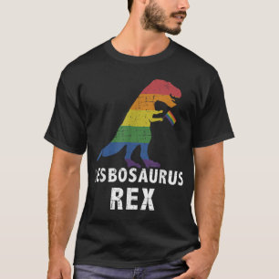 Lesbosaurus rex dinosaur in Regenbogenflagge für l T-Shirt