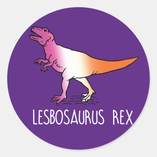 LESBOSAURUS REX T - Shirt Runder Aufkleber (Vorderseite)
