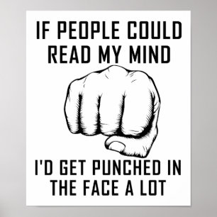 Lese Gedanken Boxhandschuh Lustiger Poster