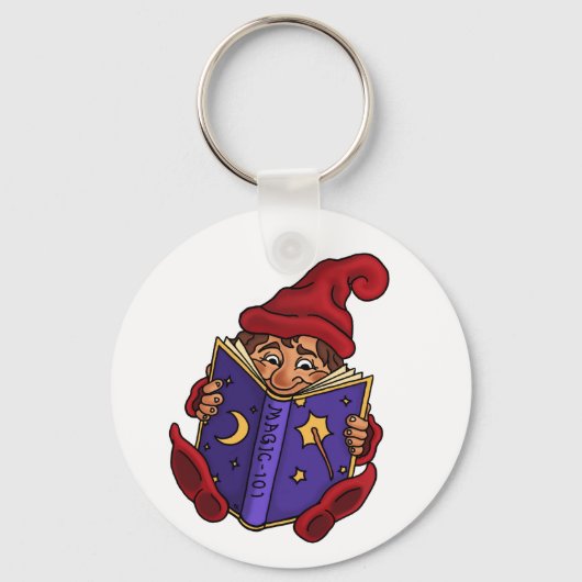 Lese-gnome lustige Schlüsselanhänger (Vorderseite)